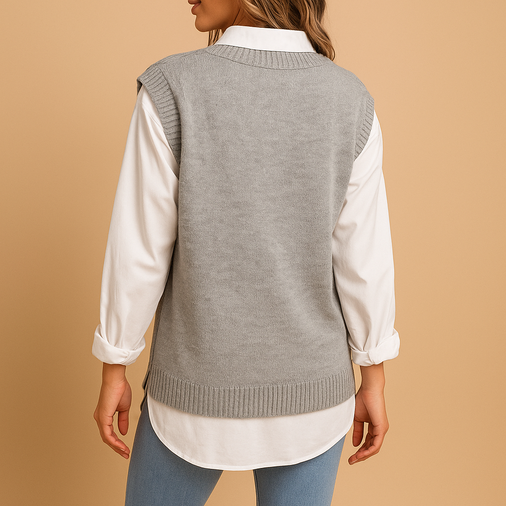 Clara Sleeveless Cable Knit Vest | Lorienna