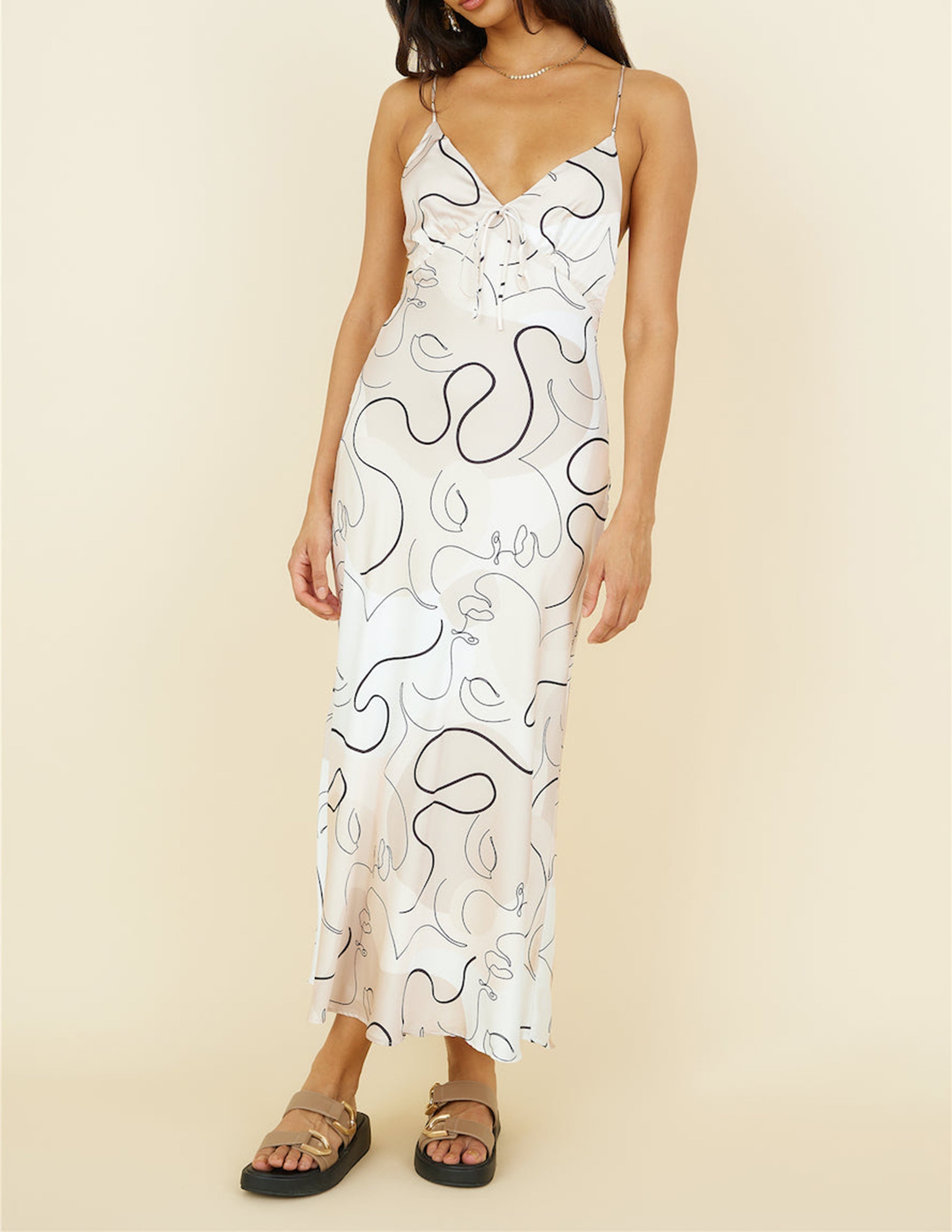 Jazmine Beige Maxi Dress