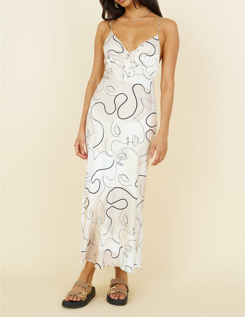 Jazmine Beige Maxi Dress