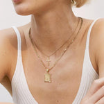 2pc 14k Initial & Cross Layered Necklace Set