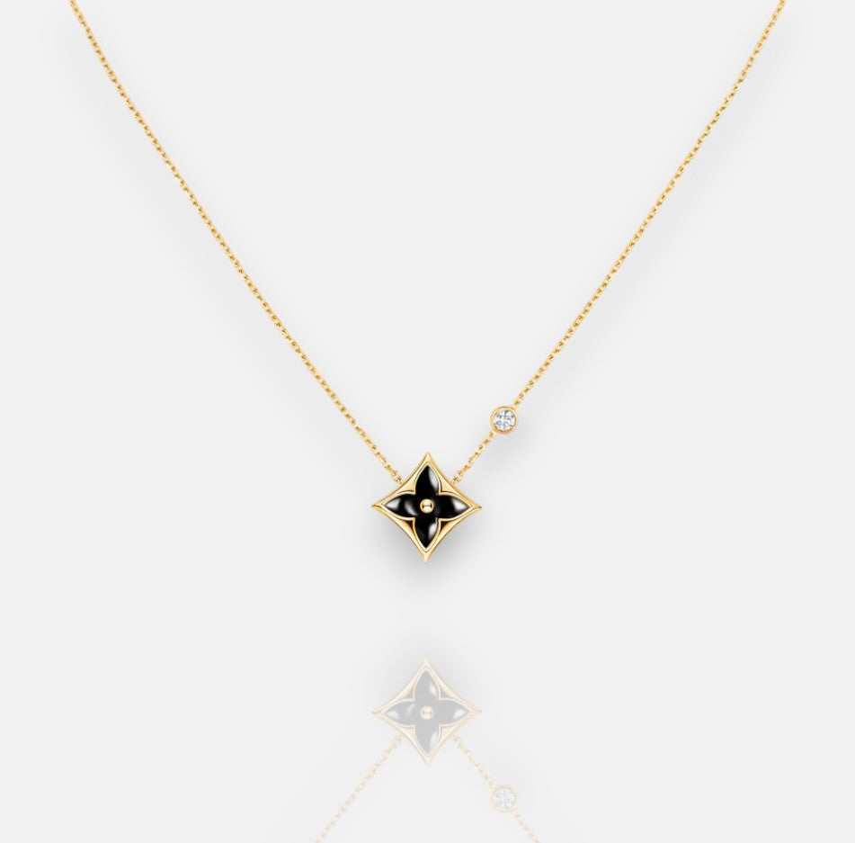 Color Blossom Onyx Star Necklace