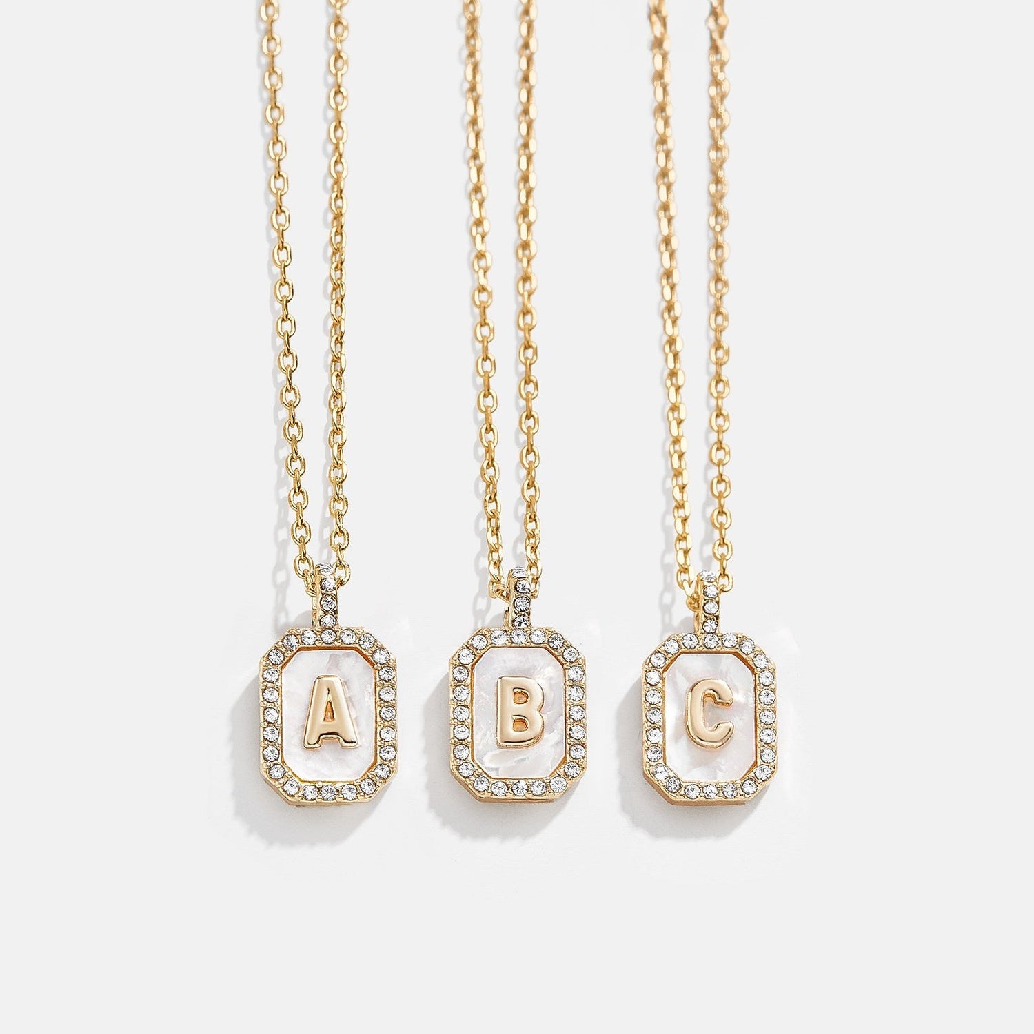 Mother of Pearl Initial Pendant Necklace