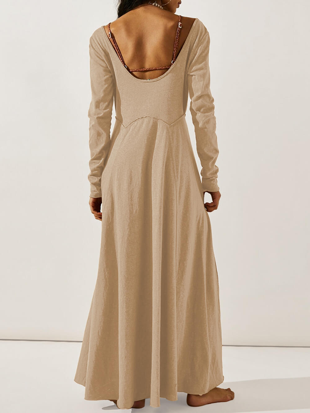 Rebecca Solid Button Maxi Dress