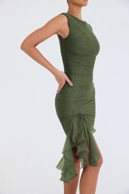 Ruffa Ruffle Midi Dress