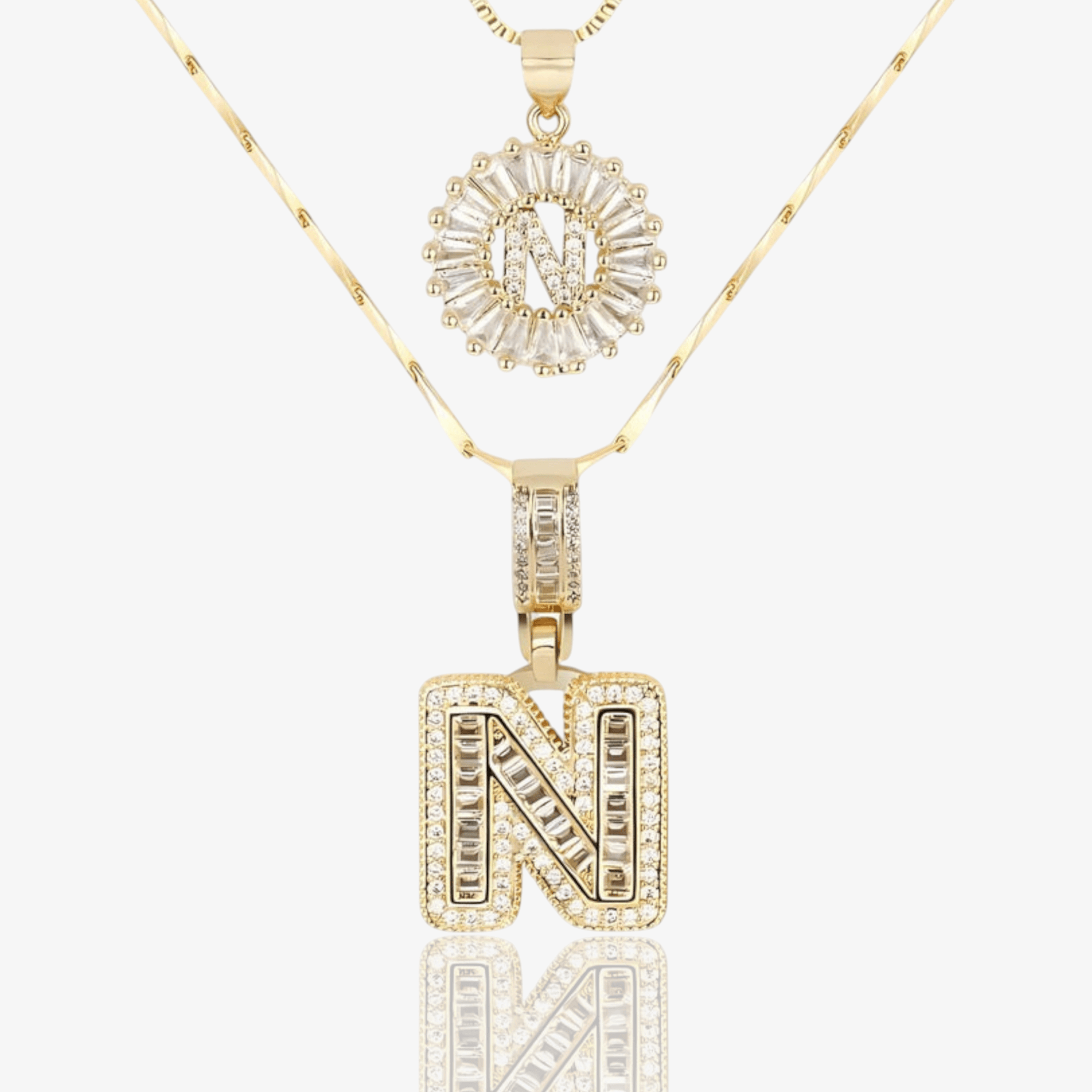 Initial Necklace A–Z Duo Set