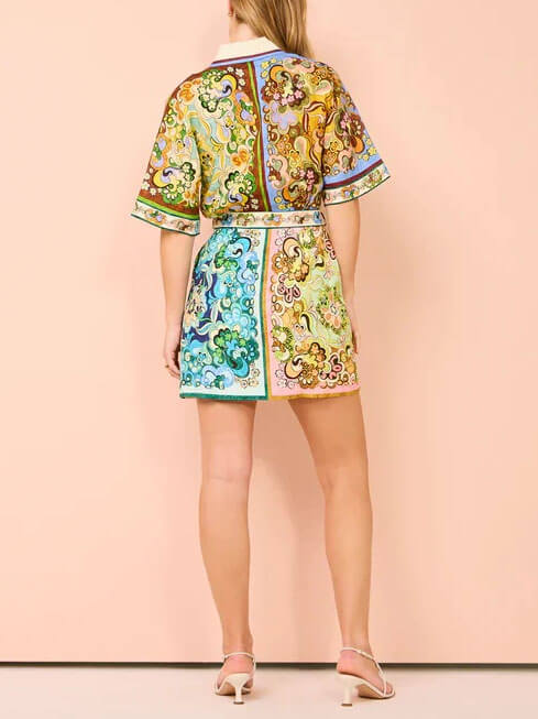 Serina Satin Print Mini Dress