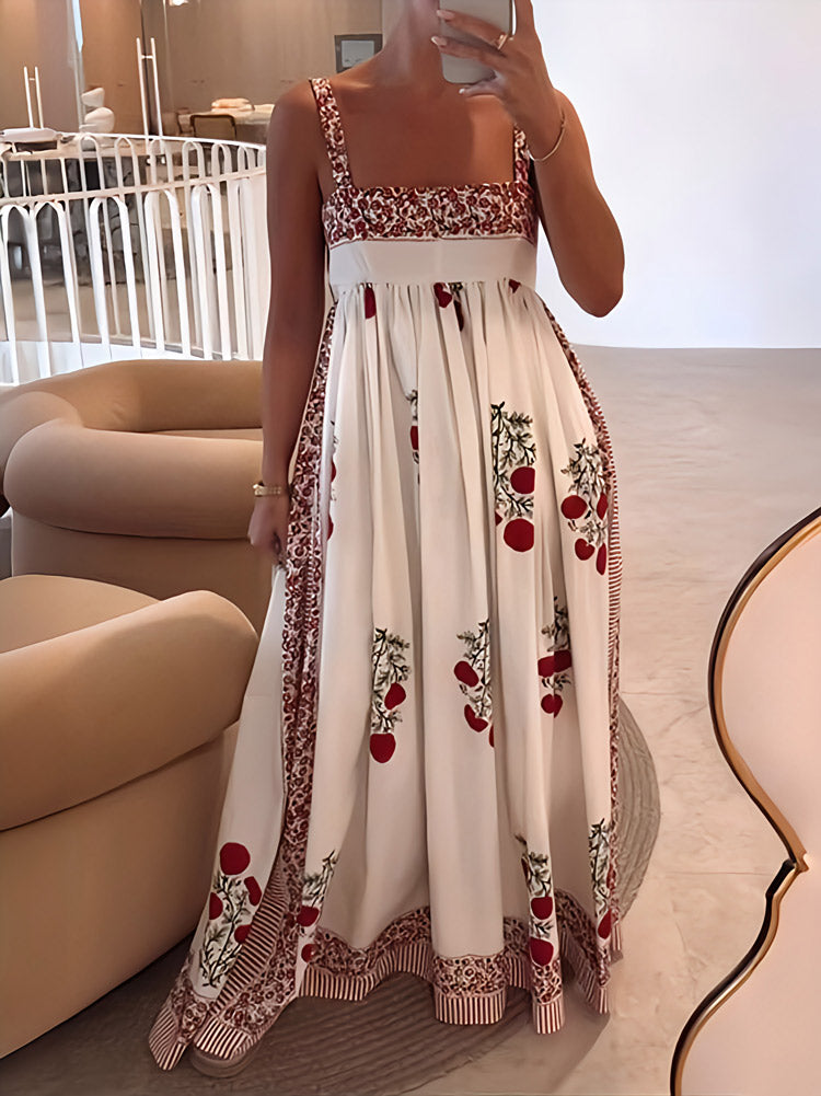 Veronica Floral Square Neck Maxi Dress