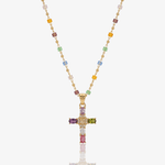 Colorful Gem Cross Necklace