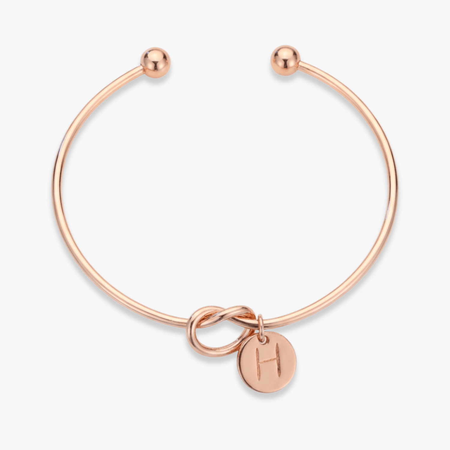 Personalized Knot Bangle Bracelet