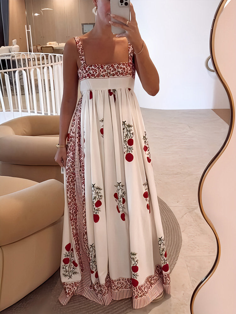 Veronica Floral Square Neck Maxi Dress
