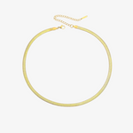 Gold Herringbone Chain Necklace
