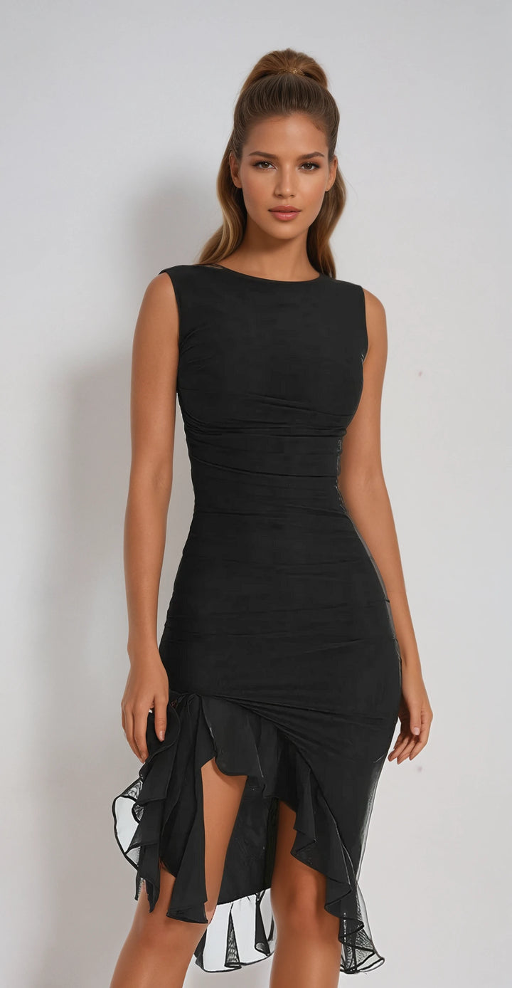 Ruffa Ruffle Midi Dress