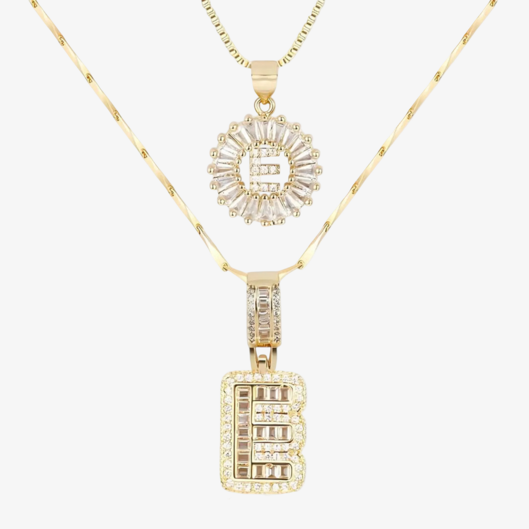 Initial Necklace A–Z Duo Set