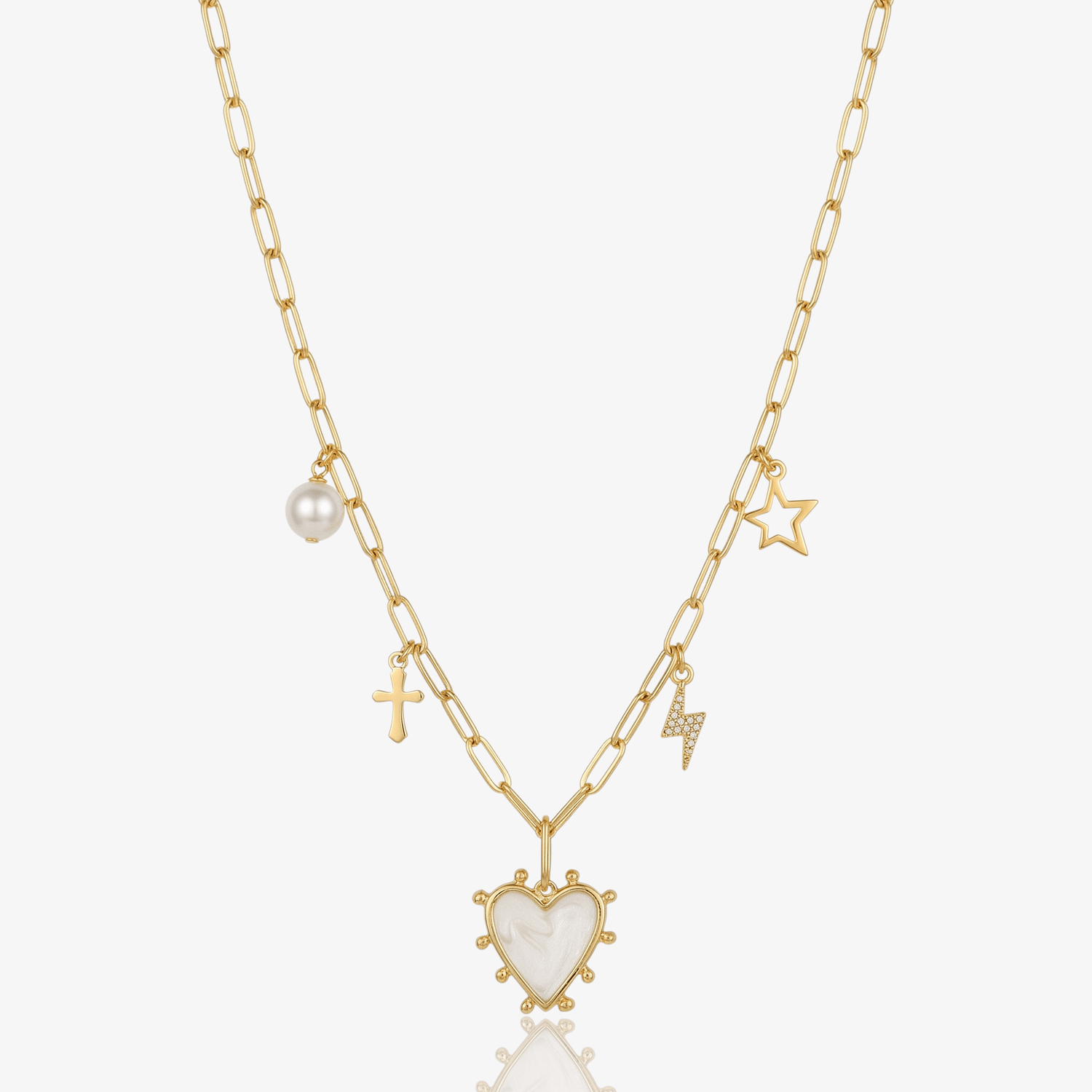 Paperclip Charm Detail Necklace