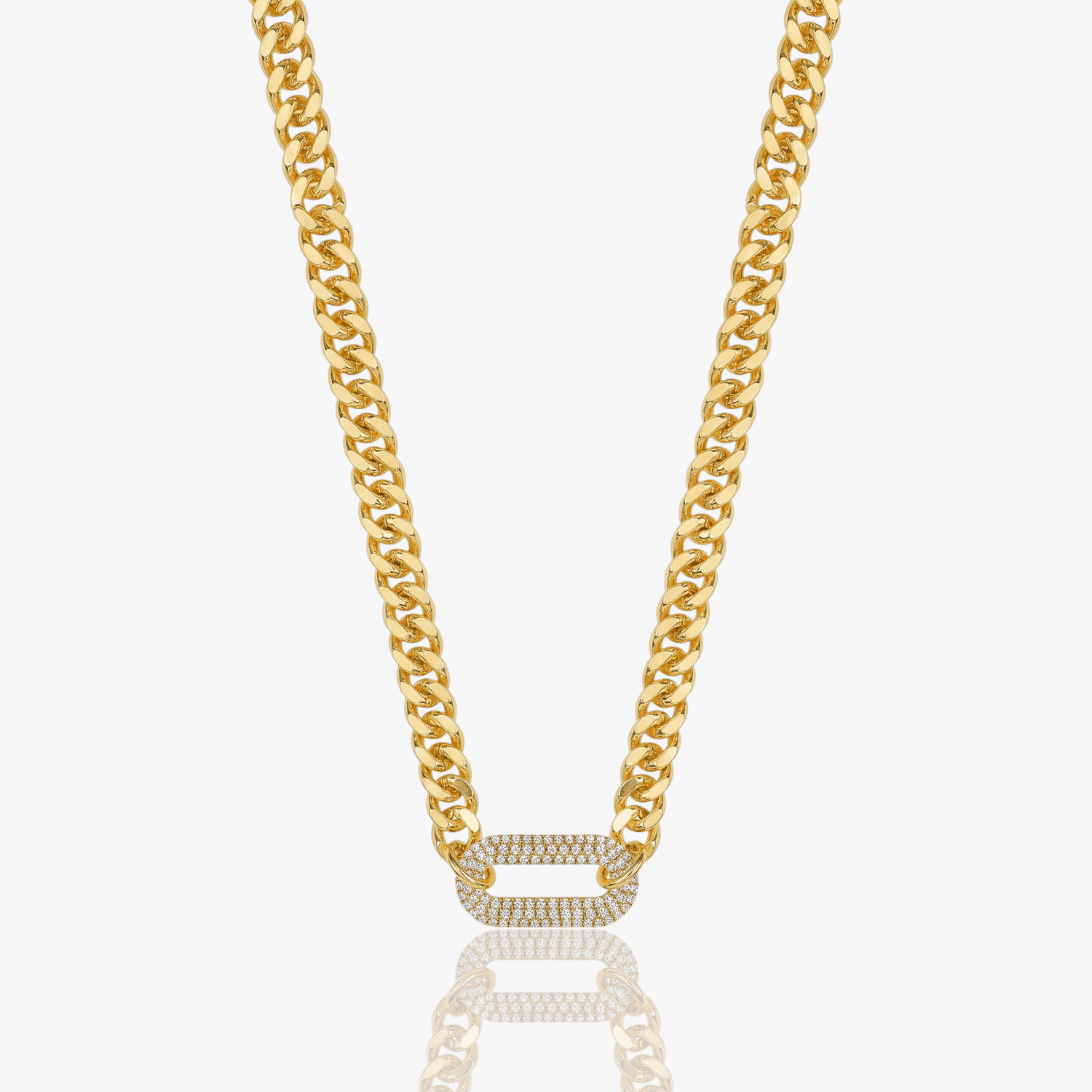 Cuban Halo Link Choker Necklace
