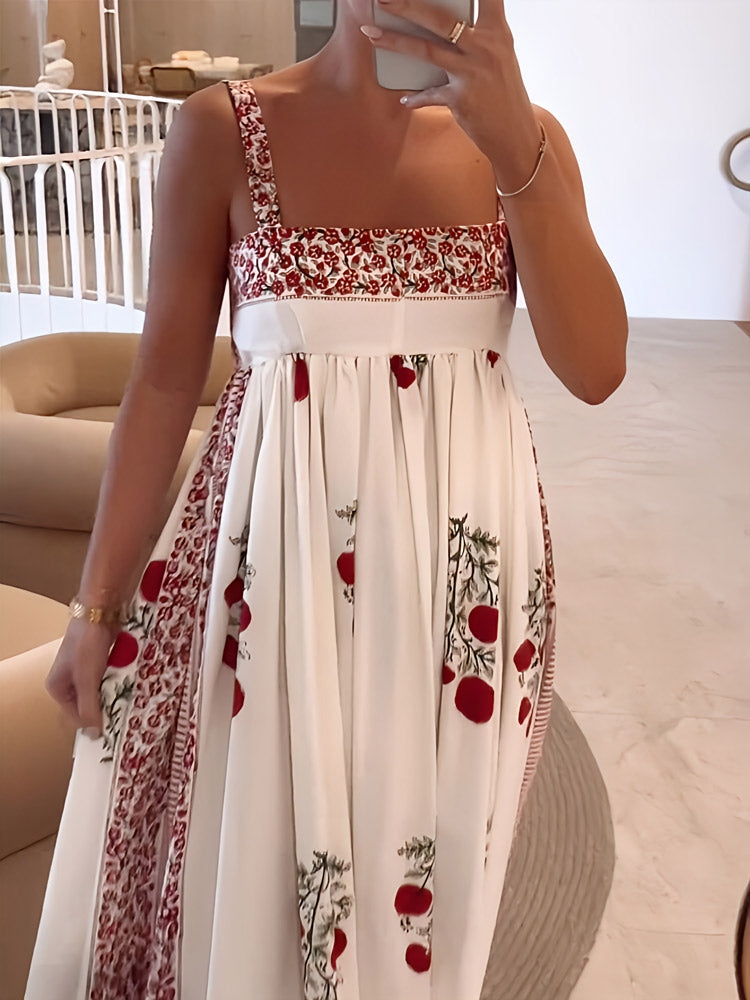 Veronica Floral Square Neck Maxi Dress