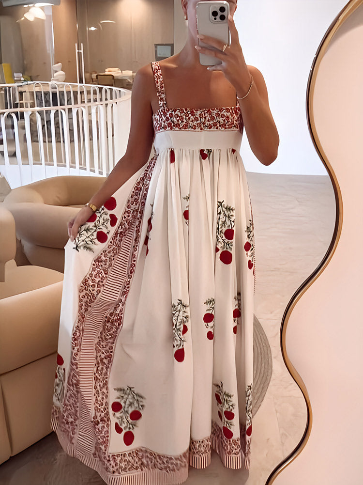 Veronica Floral Square Neck Maxi Dress