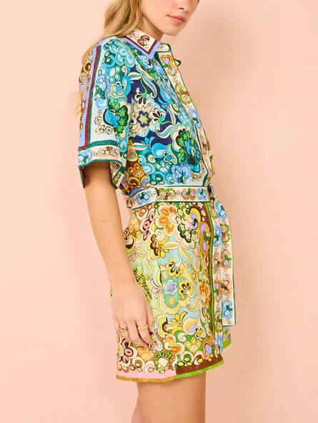 Serina Satin Print Mini Dress