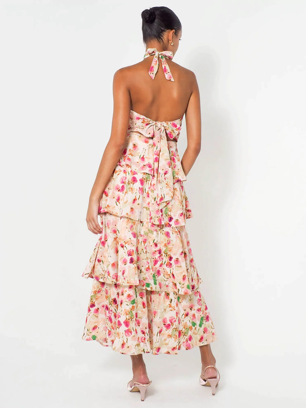 Airah Floral Halterneck Maxi Dress