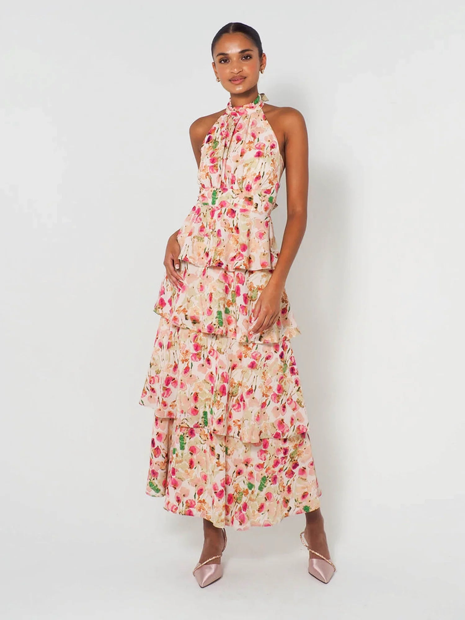 Airah Floral Halterneck Maxi Dress