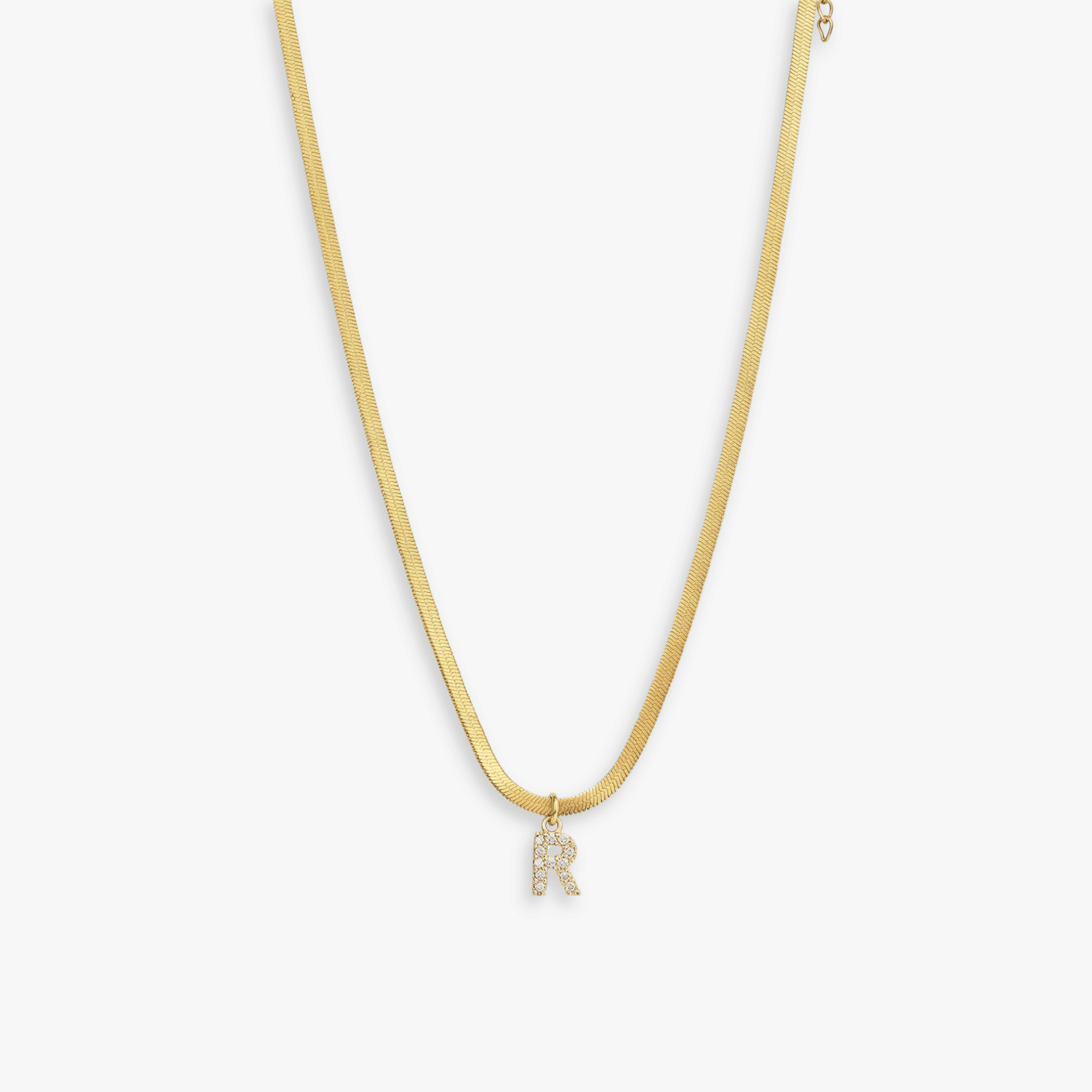 Initial Herringbone Necklace