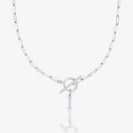 Paperclip Initial Circle Lock Clasp Necklace