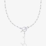 Paperclip Initial Circle Lock Clasp Necklace