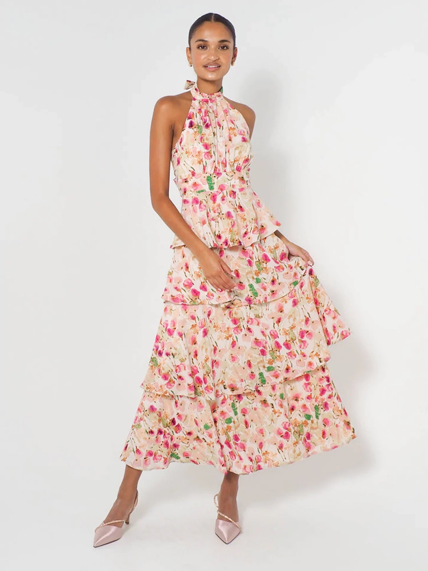 Airah Floral Halterneck Maxi Dress