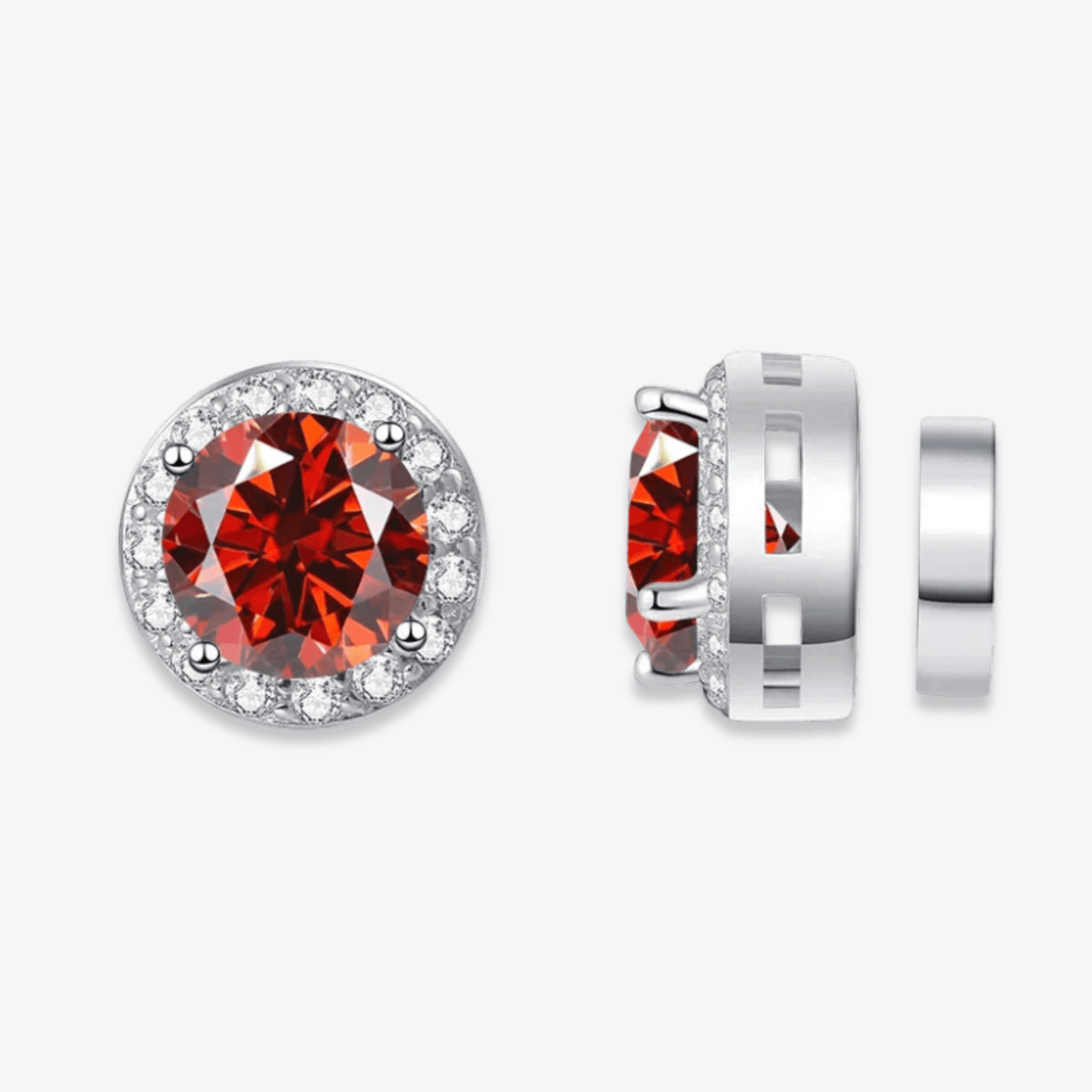 Magnetic Round Moissanite Earrings