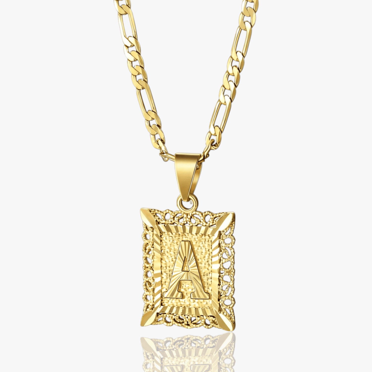 Square Initial Letter Necklace