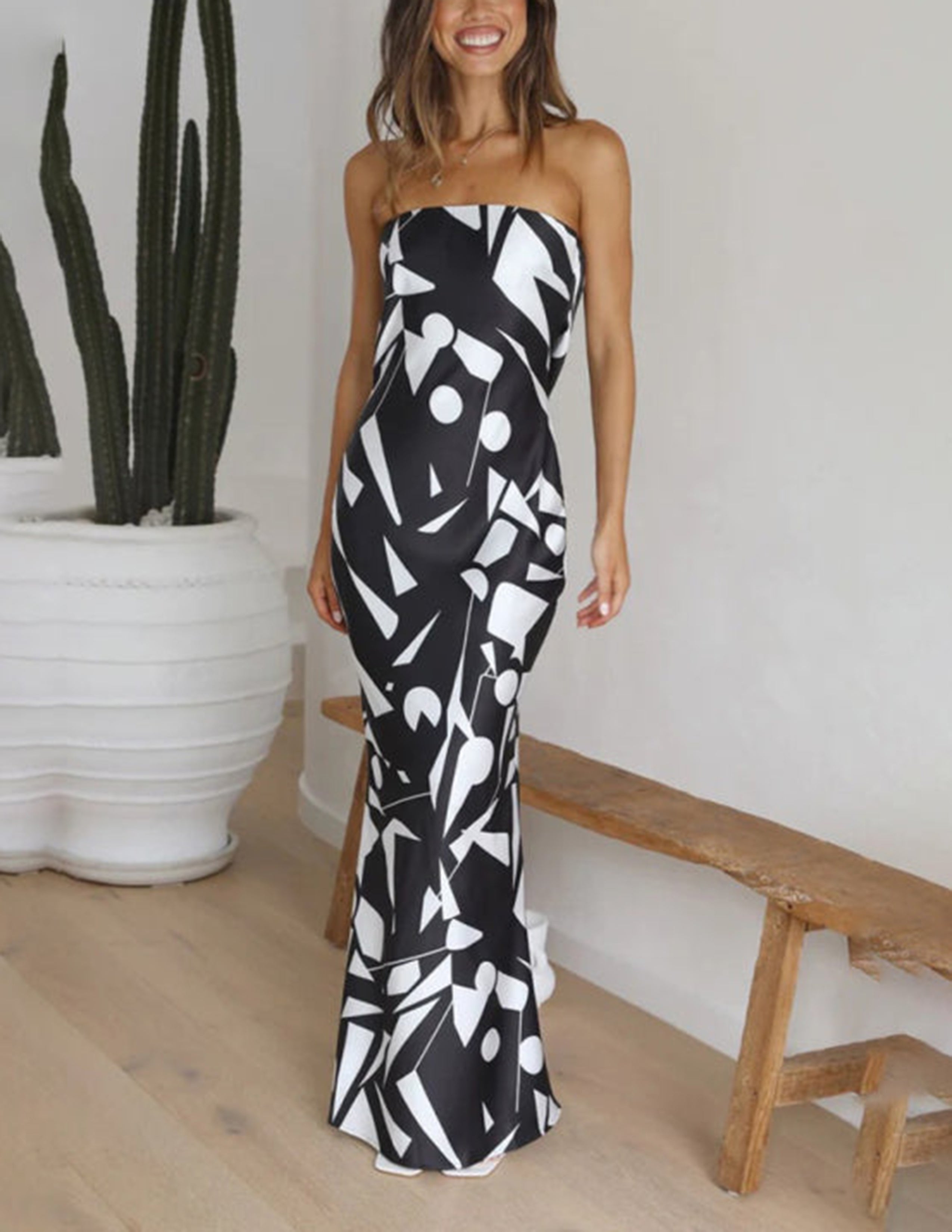 Carlah Satin Off Shoulder Maxi Dress