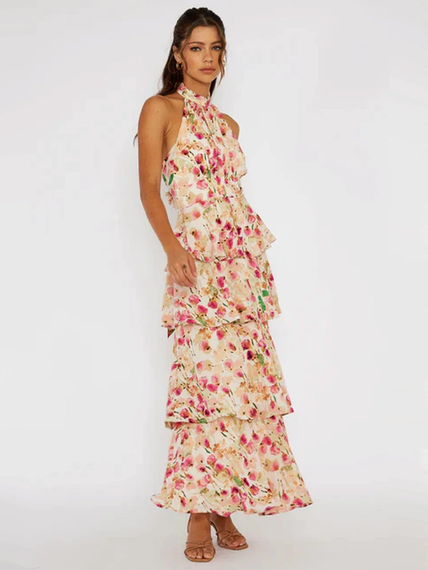 Airah Floral Halterneck Maxi Dress