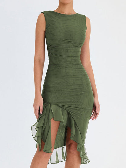 Ruffa Ruffle Midi Dress