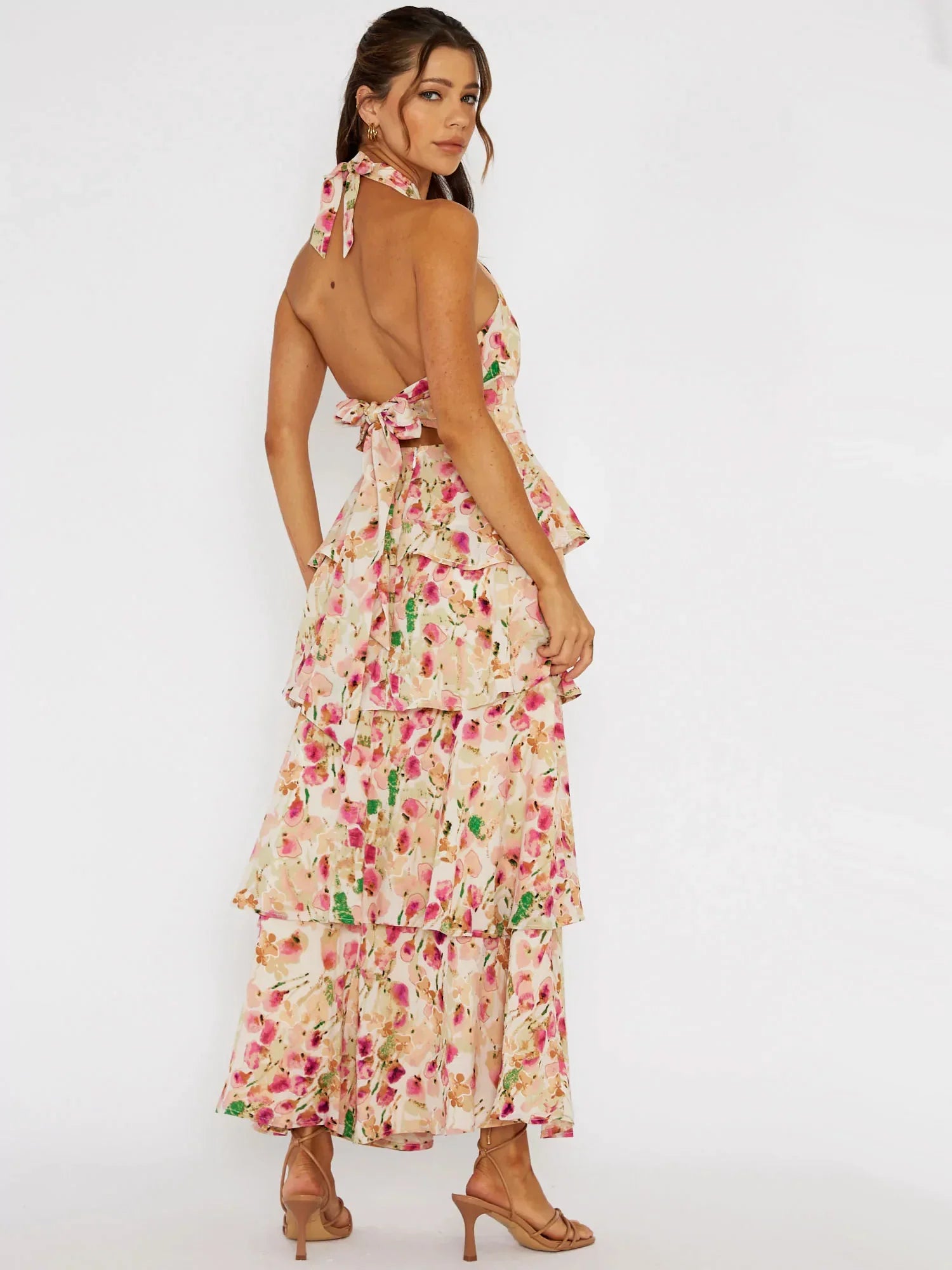 Airah Floral Halterneck Maxi Dress