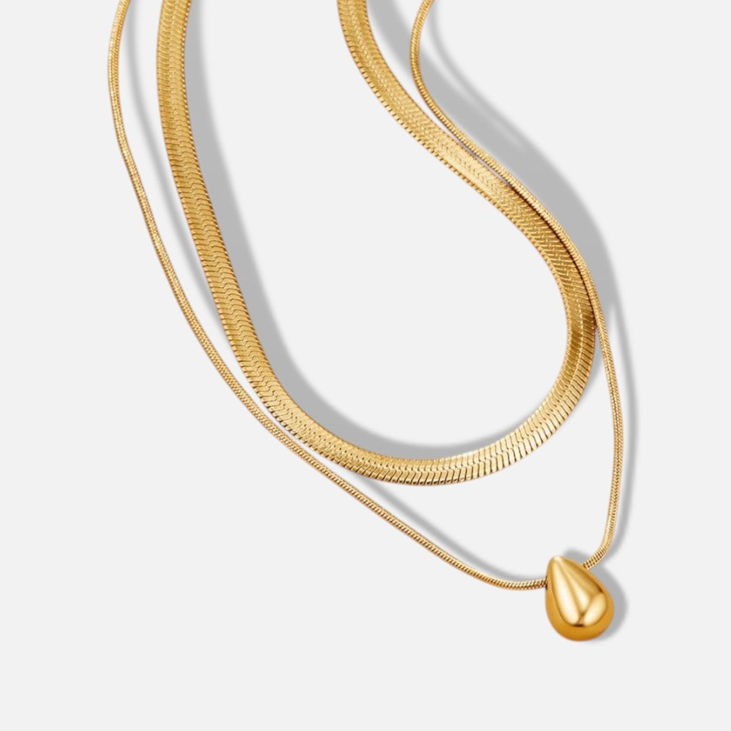 Velune Layered Bella Teardrop Necklace