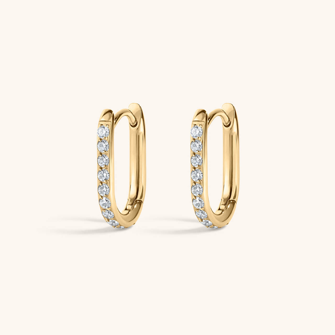 Pavé Halo Oval Hoops, 15mm