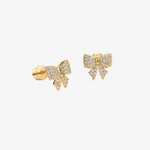 Bow Sparkle Flat Back Stud Earrings