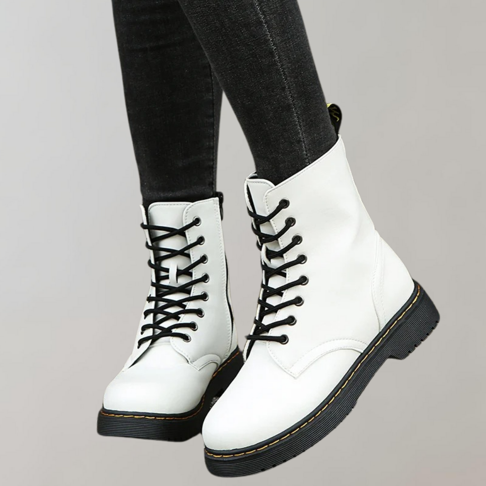 Women’s Black Ankle Boots – Lace Up Slip Resistant