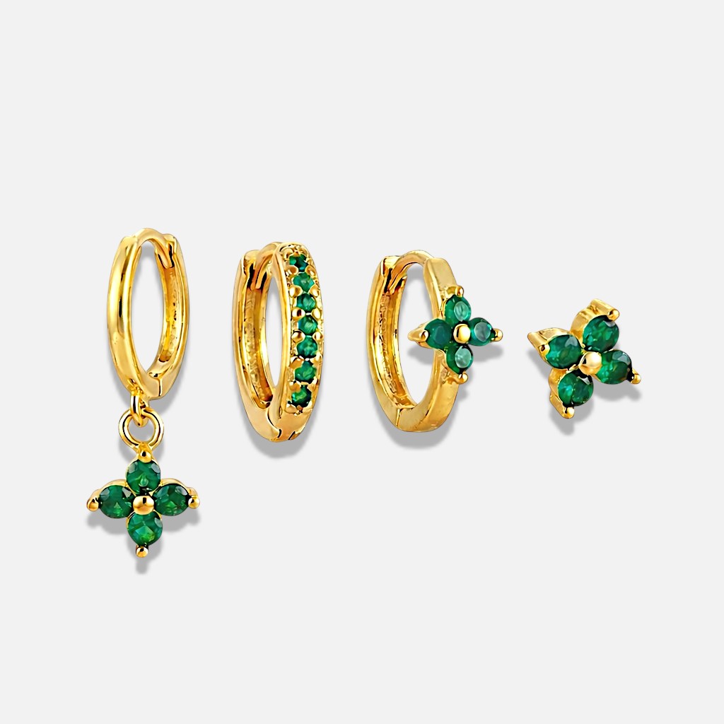 Flower Hoop Earring Set