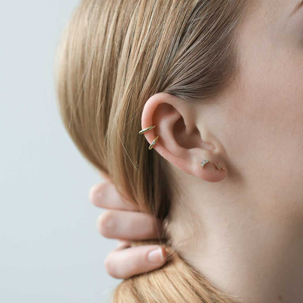 Pave Lightning Threaded Flat Back Earring