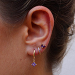 Clover Charm Hoop Earring Set
