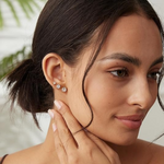 Cubic Zirconia Flat Back Stud Earrings Set