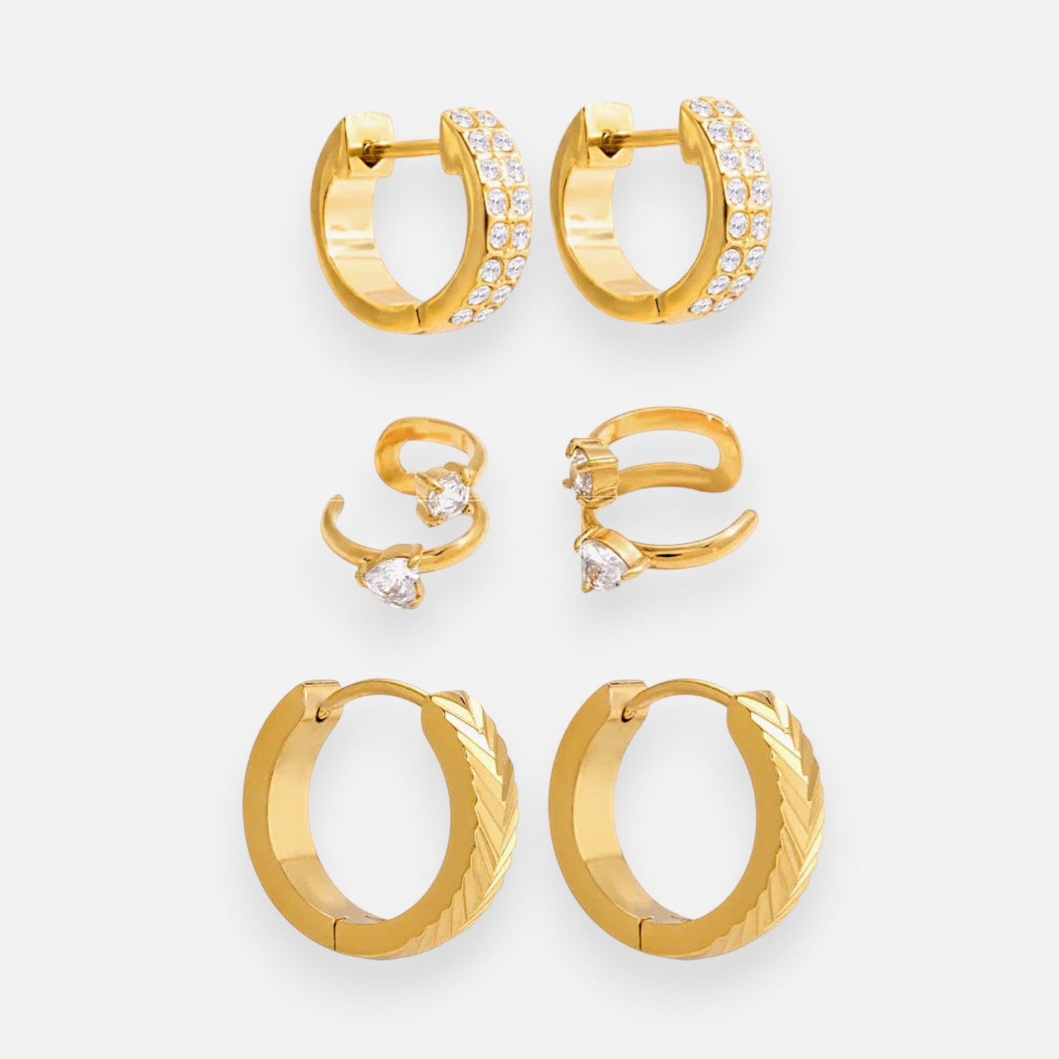 Golden Glow Earring Stack