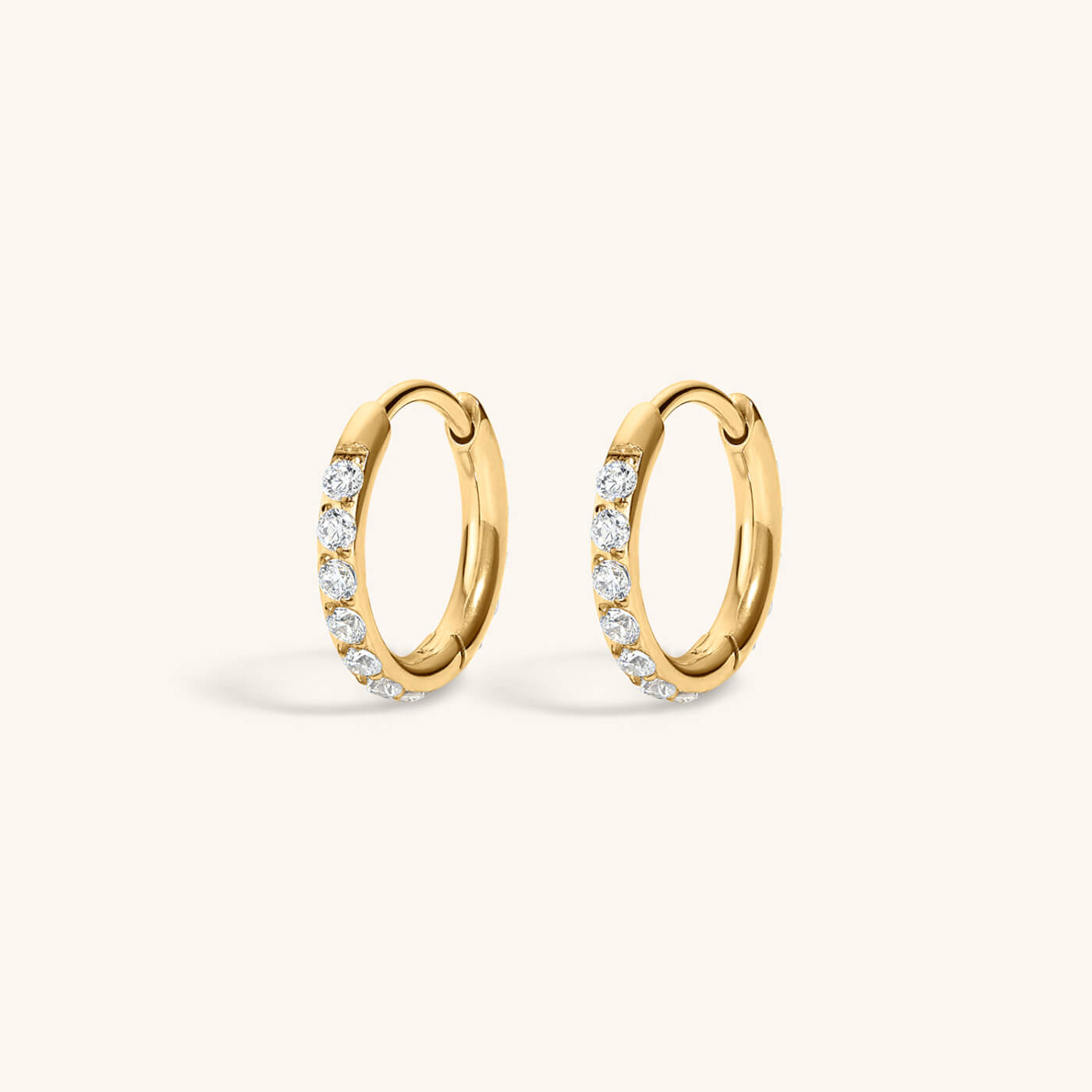 Pavé Huggie Hoops, 11mm