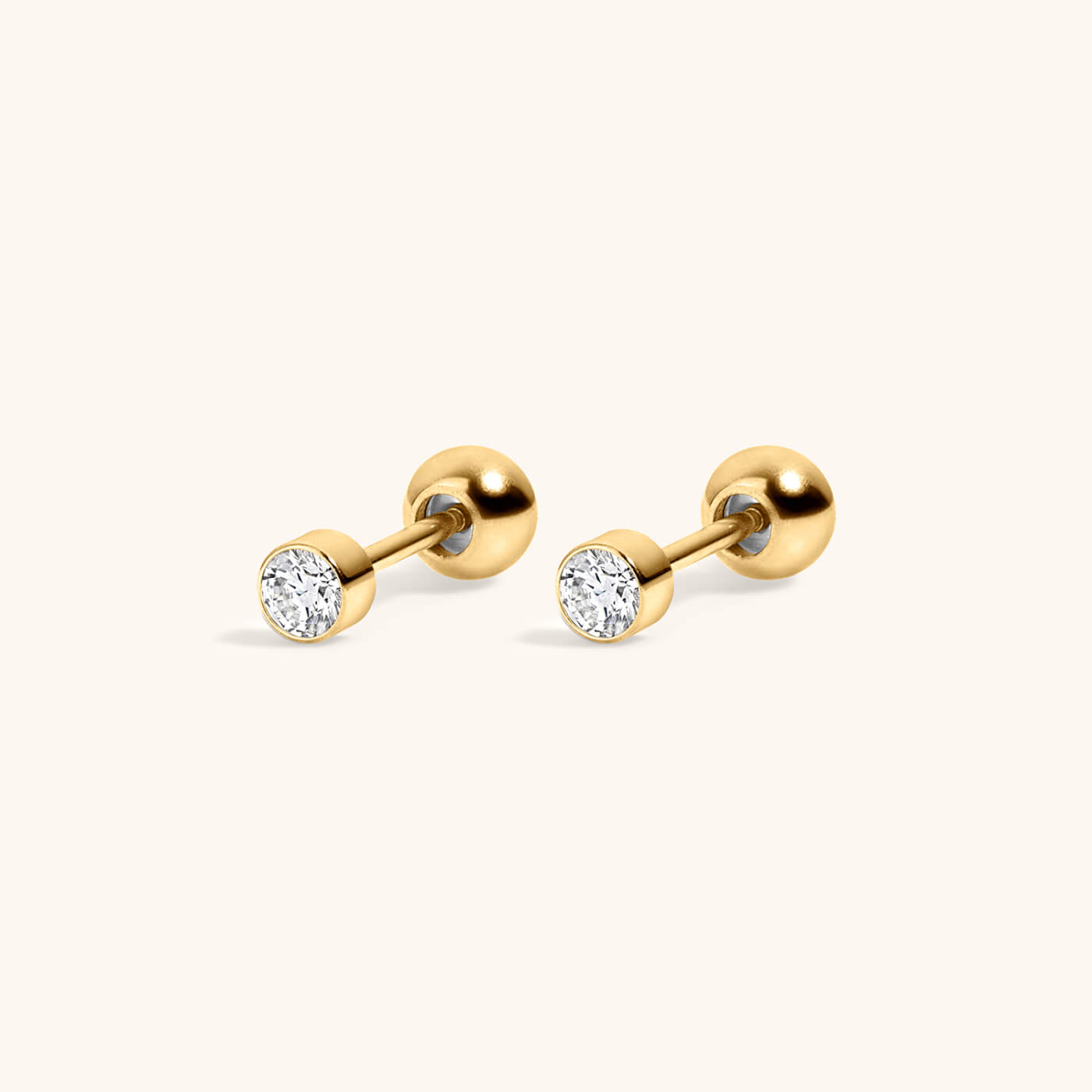 Celestial Crystal Bezel Solitaire Studs