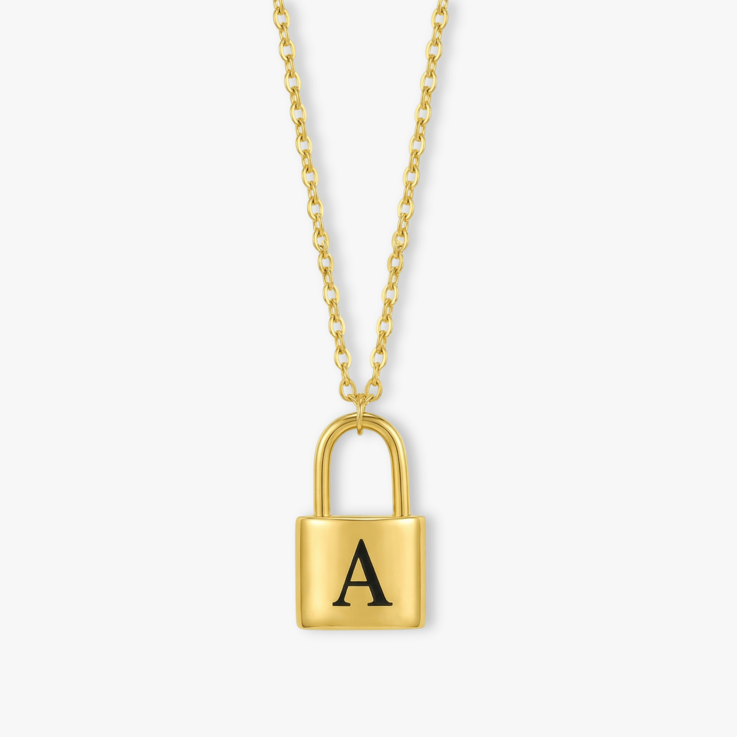 Personalized Initial Lock Necklace