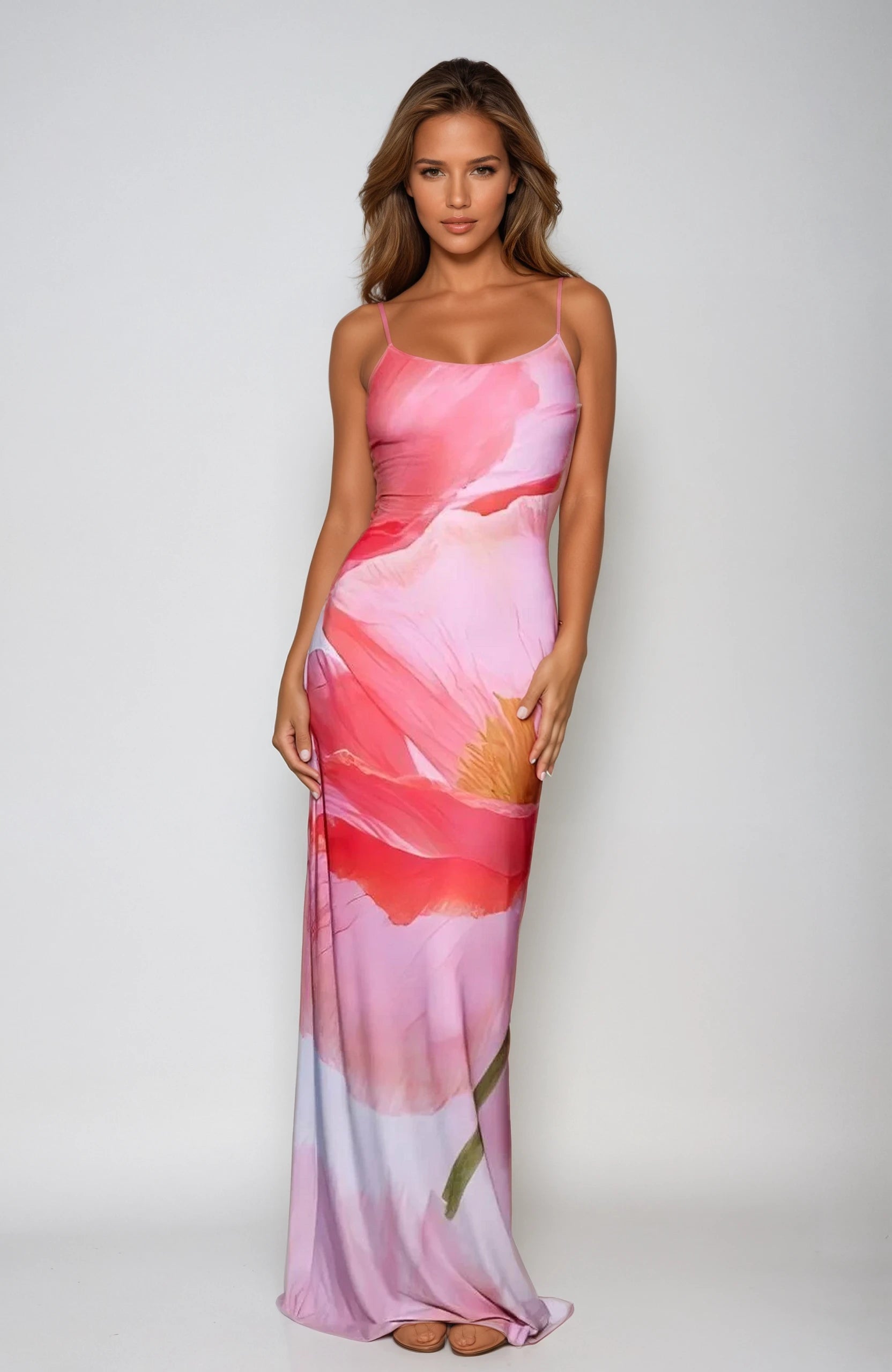 Michelle Abstract Floral Maxi Dress