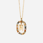 Gemstone Initial Necklace