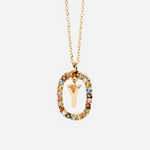 Gemstone Initial Necklace