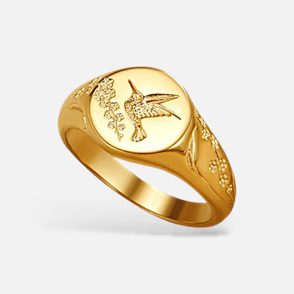 Avelor Hummingbird Signet Ring